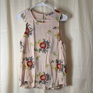 Daniel Rainn Blush Pink Floral Embroidered Sleeveless Camisole